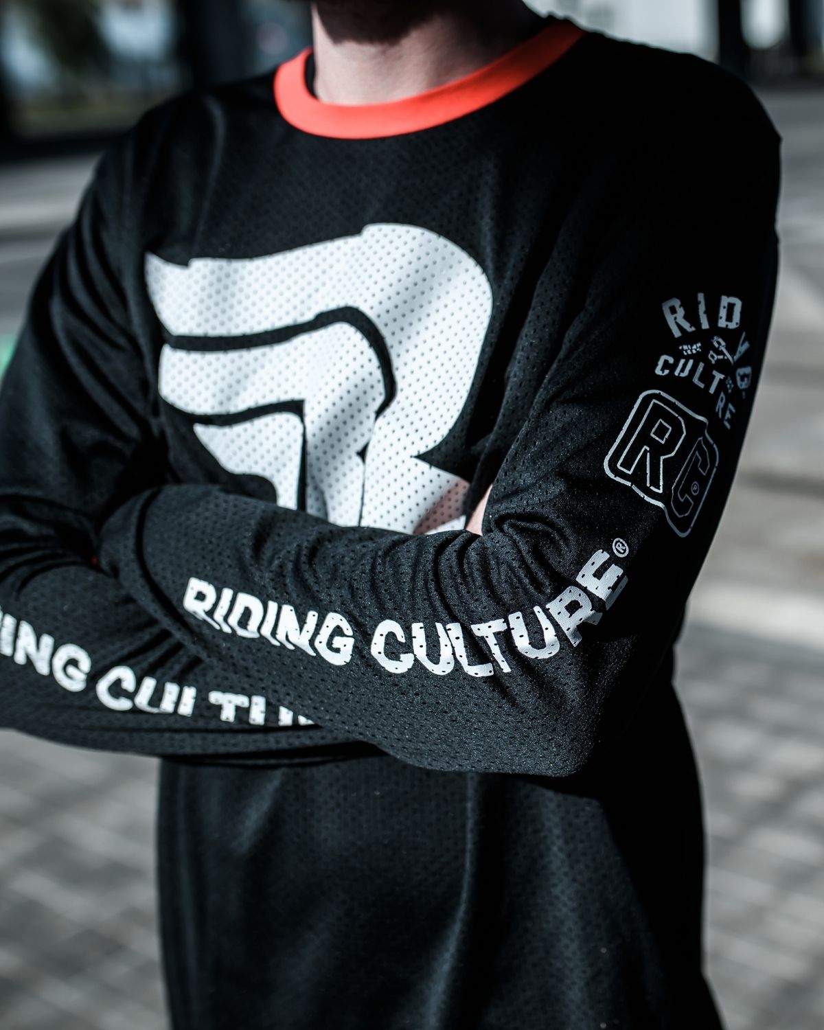 Logo White Mesh Jersey Black Longsleeve Men