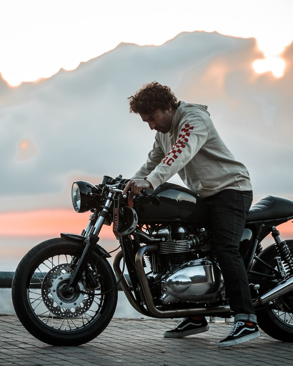 Checkerboard Hoodie Dirt White Men