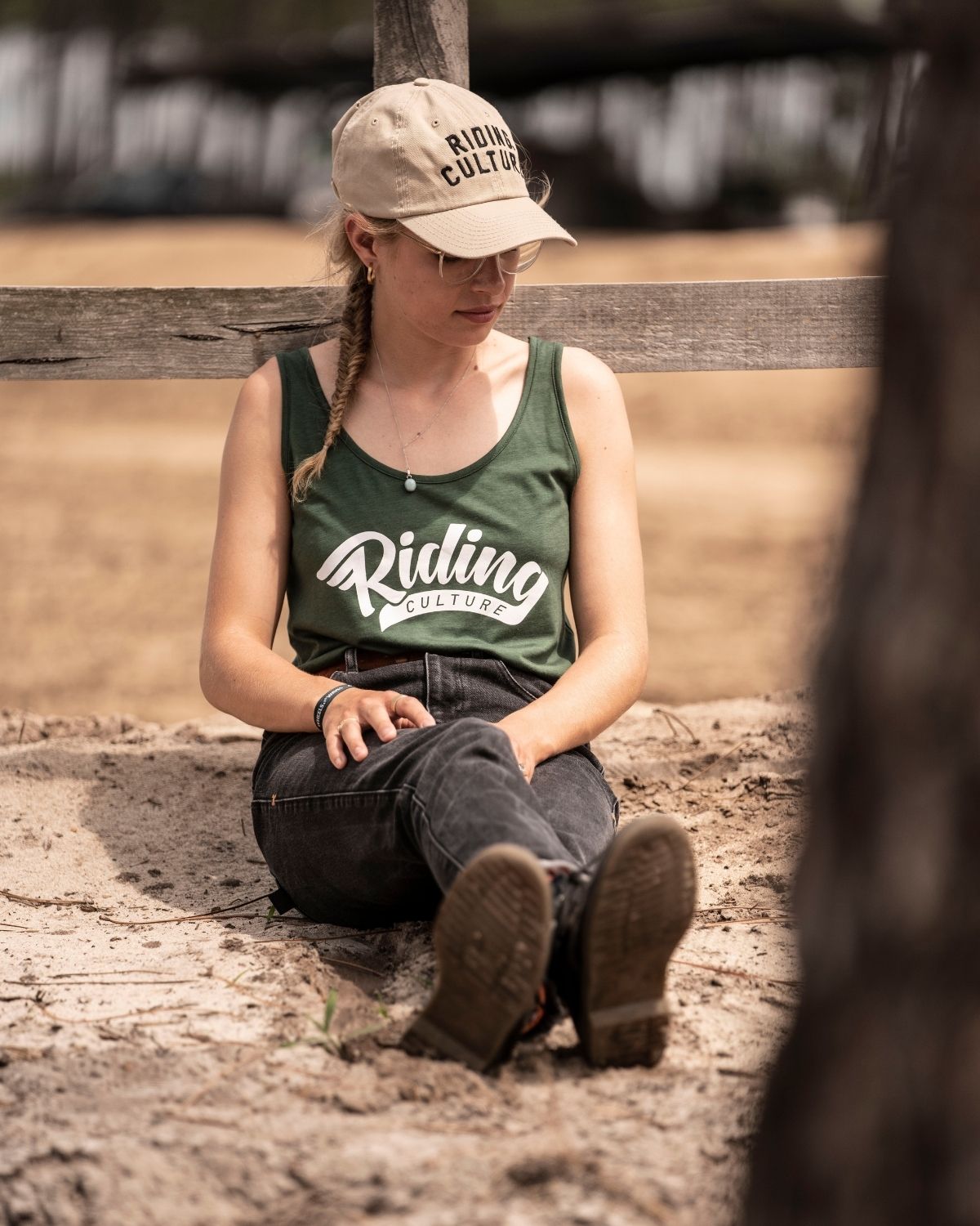 RC Text Dad Hat Beige