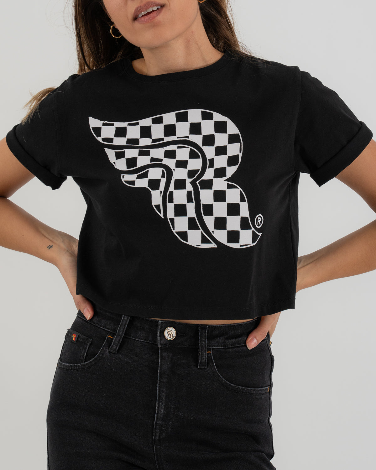 Checkerboard crop top